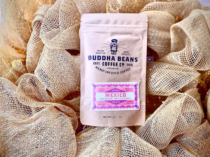 Fair Trade Coffee - white and purple plastic pack