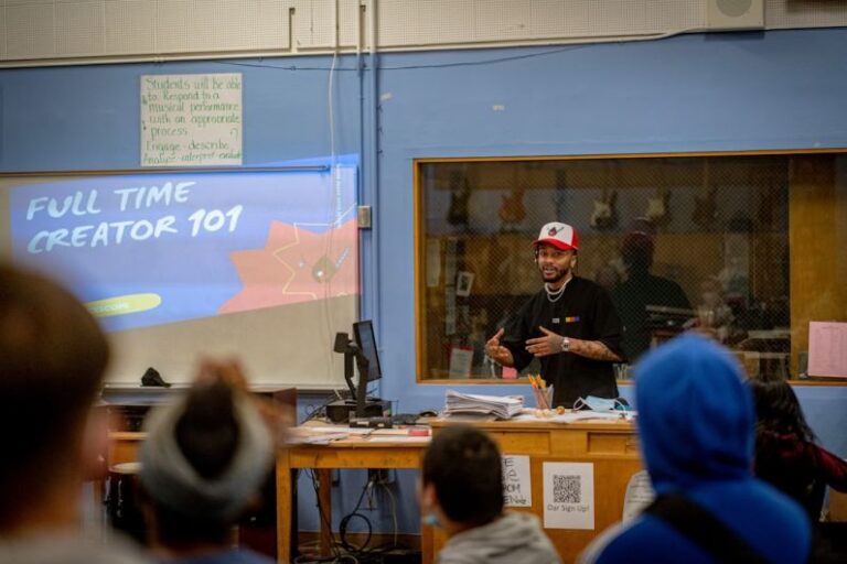 Workshop - a person giving a presentation