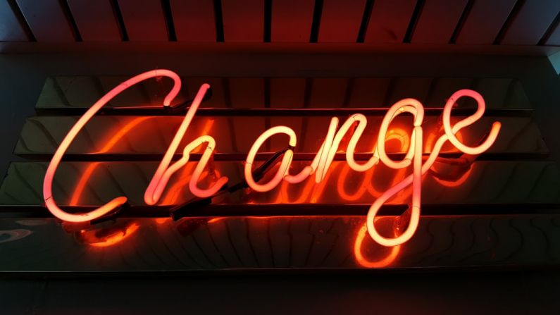Social Connections - Change neon light signage