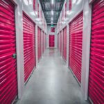 Storage - purple shutter doors